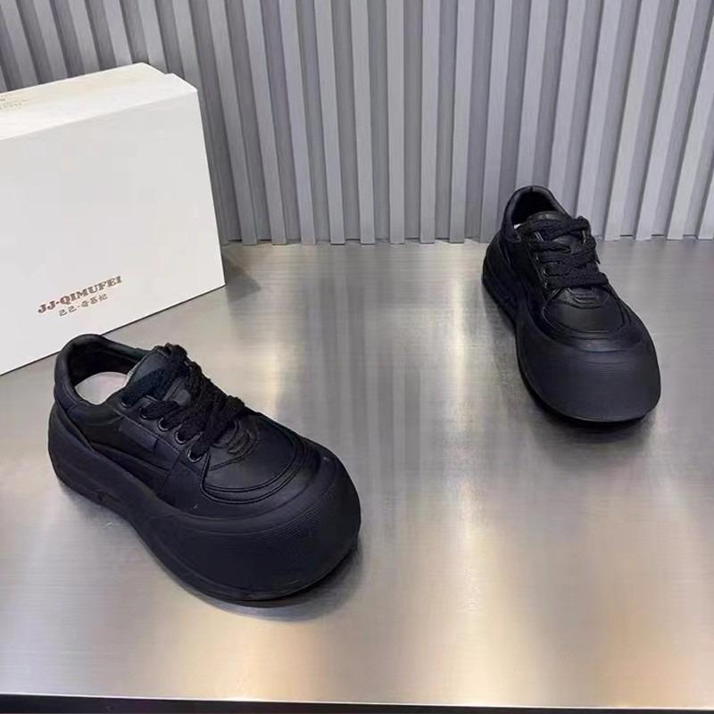 Ugly Cute Big-headed Bread Shoes Women's Autumn New Versatile Thick-soled Heightening with Wide-leg Sports and Leisure Board Shoes