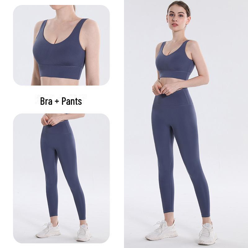 Tuta estiva da yoga da donna Lulu - Elegante design sulla schiena per fitness e jogging con pantaloni da yoga invisibili