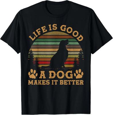 Lustiges Leben ist Lustig Gut Ein Hund Macht Es Besser Vintage Geschenk Unisex T-Shirt
