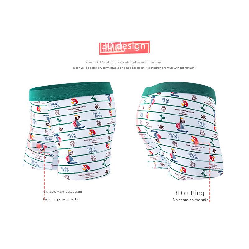 Bawełniane bokserki chłopięce, 50 sztuk - Chłopięcy wzór z kreskówki dla starszych dzieci