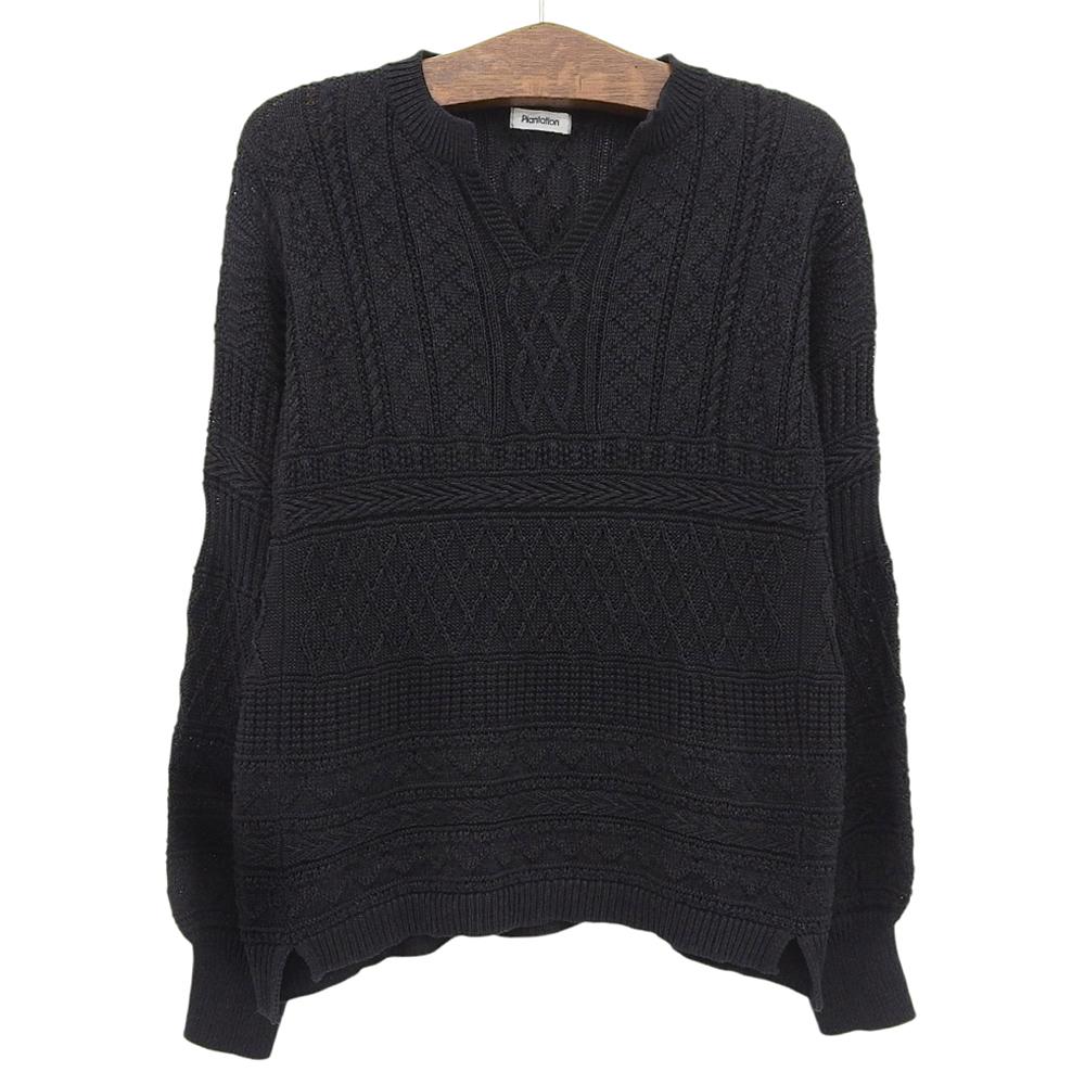 Plantation Excellent condition gansey knit top, women's, black, size M, made in 1925 tops M blackUsed