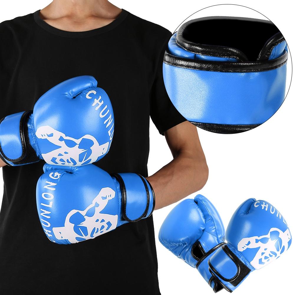 1 Pair Boxing Gloves Sanda Boxglove Kenpo Training Practicing Equipments for Adult Childrenblue