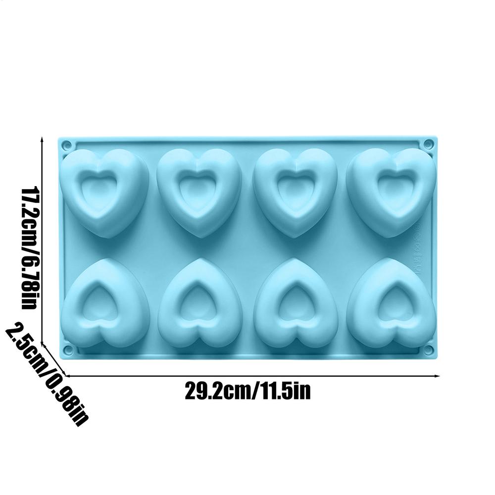 Silicone Mold 8 Hole Heart Silicone Candle Mold Valentine s Day Candles Making Kit DIY Love Cake Chocolate Baking Tools синий