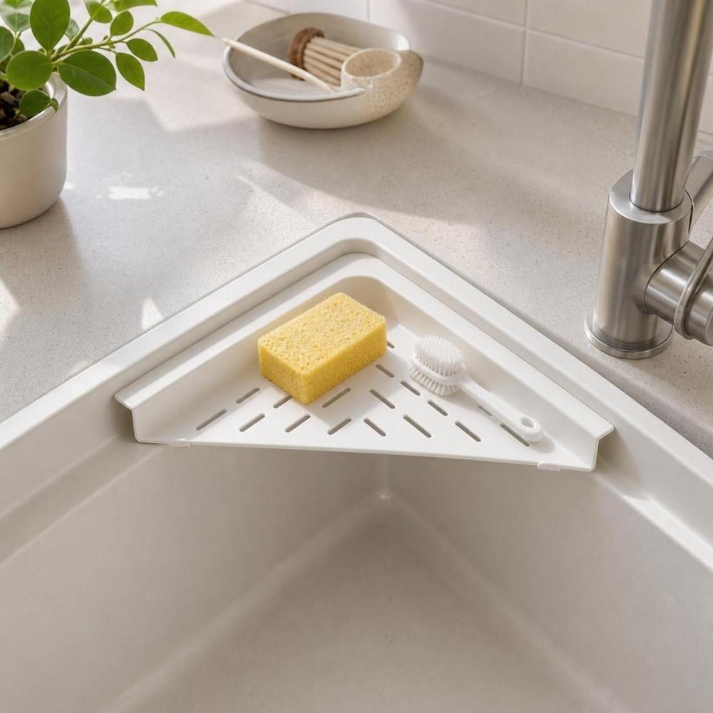Waterproof Sponge Drying Rack Punch-free Sink Drain Shelf Dishcloth Sponge Stand Kitchen Use