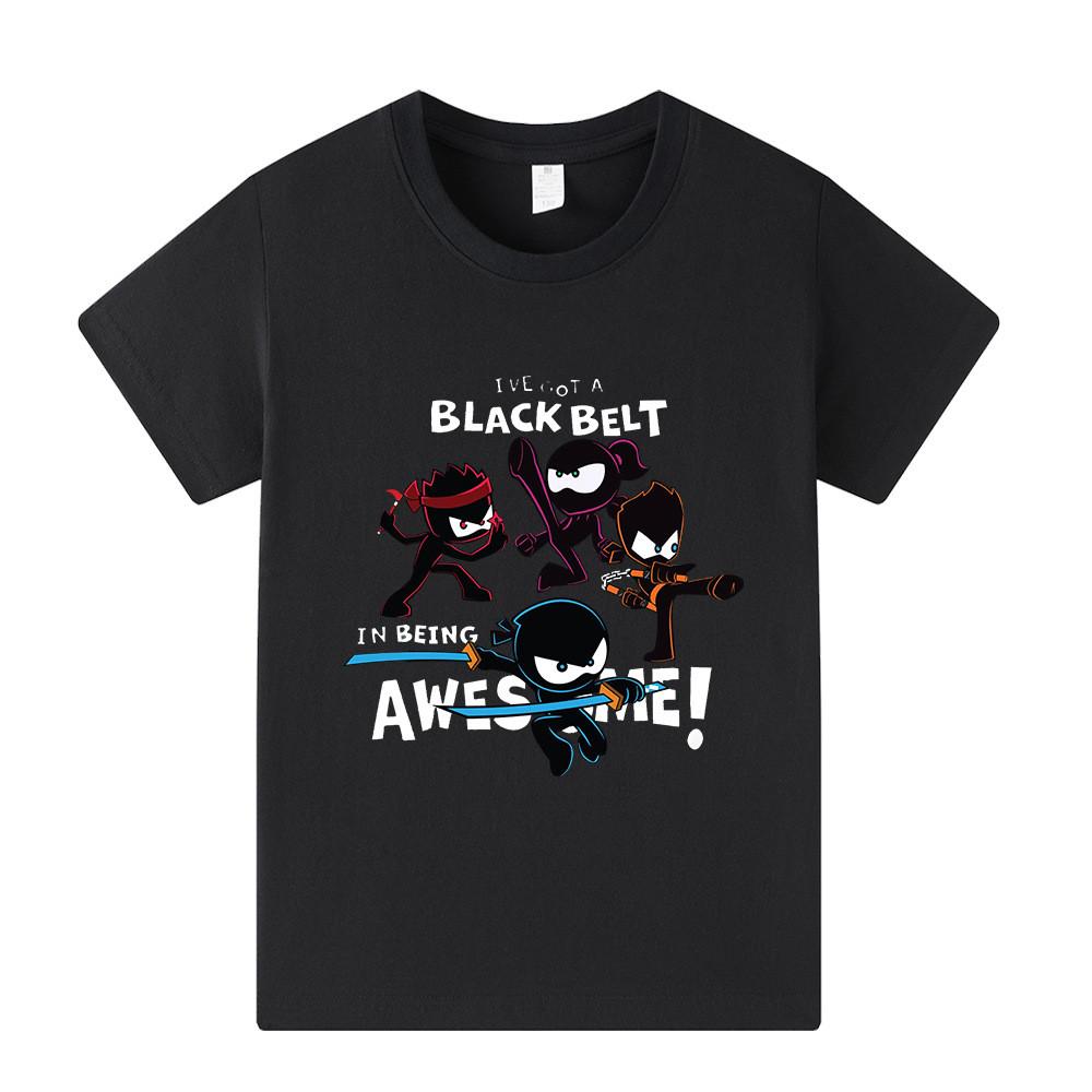 A1171 Kids Boys Girls NINJA KIDZ Casual Short Sleeves T-shirt 100cm