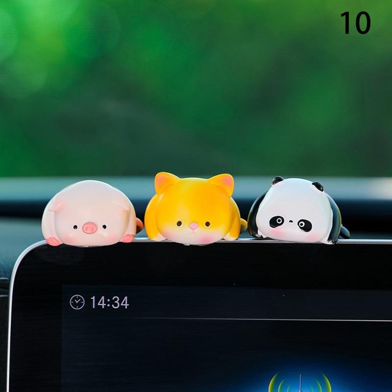 Mini Cartoon Animal Resin Decorative Toy Cute Computer Desktop Decoration Car Cute Doll Perfect Birthday Gift Choice Decoration