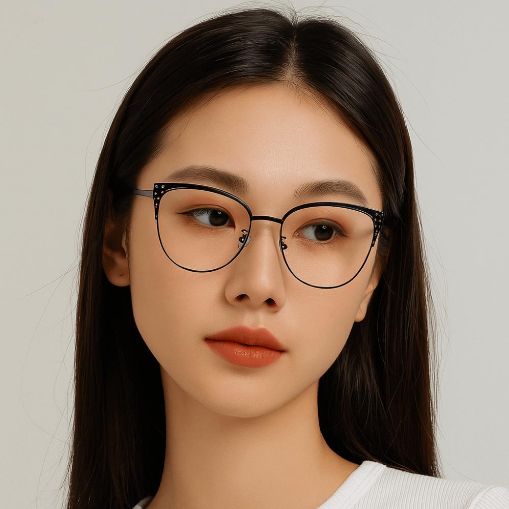 Metal Frame Anti-blue Light Glasses Transparent Computer Eyewear  Student