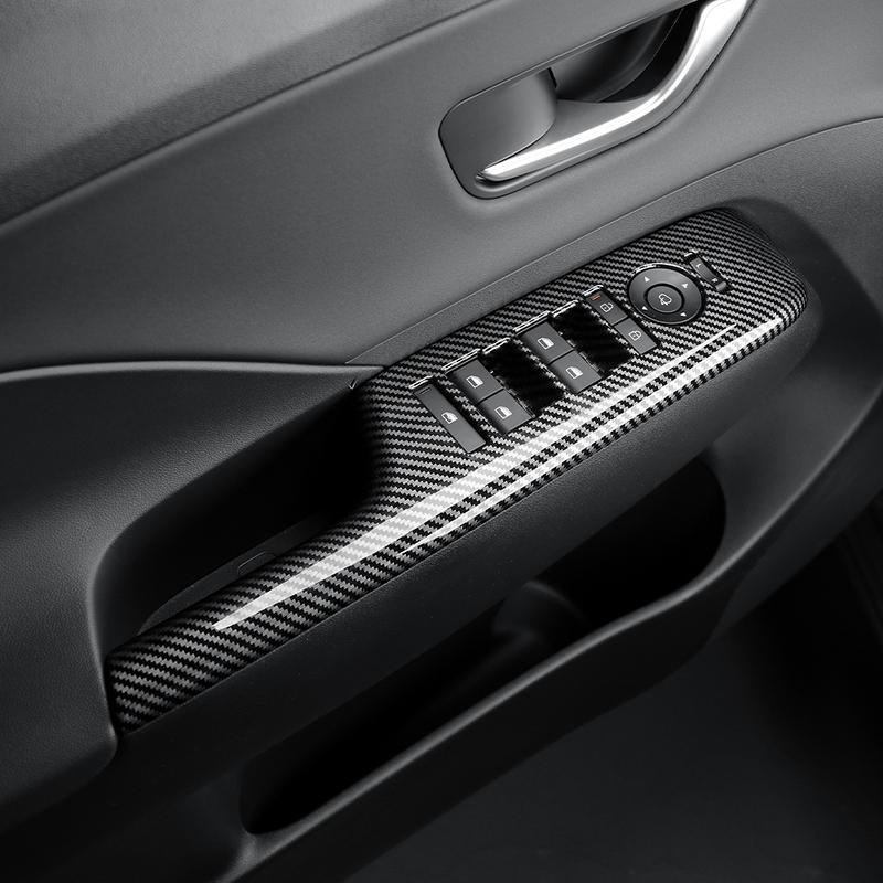 Fensterheber-Schalterknopf-Abdeckung Türarmlehnen-Oberflächenabdeckungen Schutzleiste für Hyundai Kona SX2 2024-2026Linkslenker