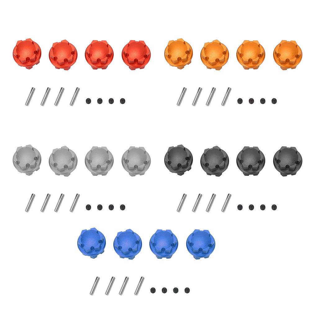 4PCS RC Wheel Hex Hub Aluminum Alloy 17mm RC Hub Nut Wheel Drive Hex Hub Adapter with Pins for Traxx