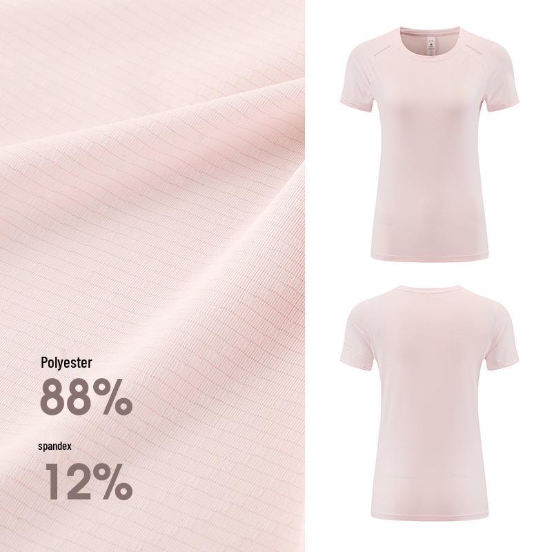 Women's Quick-Dry Short Sleeve Yoga T-Shirt - Lightweight, Breathable Fitness Top for Summer Running and Sports.
