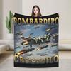 Bombardiro Crocodilo Anime Flannel Blanket Italian Meme Brainrot Custom Throw Blankets for Home 125*100cm Plush Thin Quilt