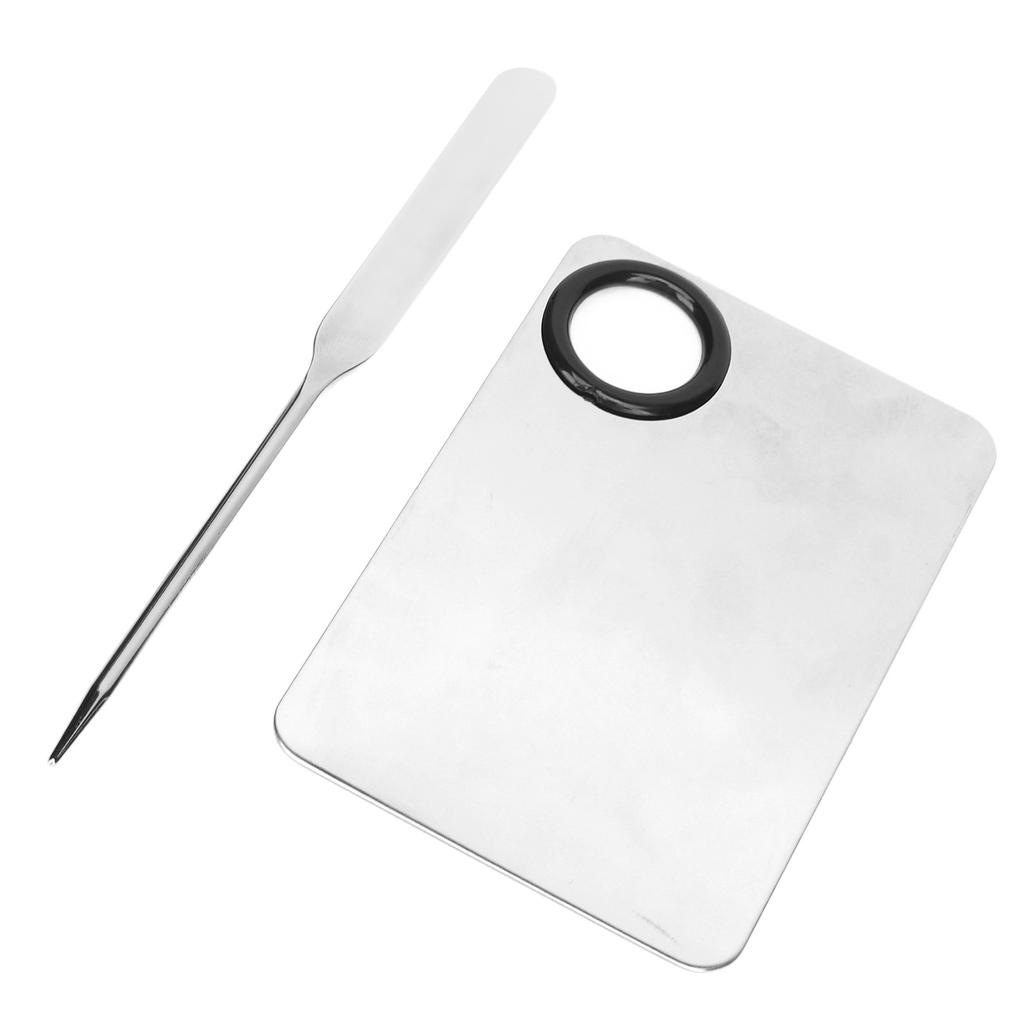 304 Stainless Steel Cosmetic Makeup Spatula Palette Set Cosmetic Foundation Mixing Palette with PU Leather Cover