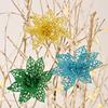 Vibrant And Festive Christmas Scene Decorations Set Of Six Hollow Plastic Flowers