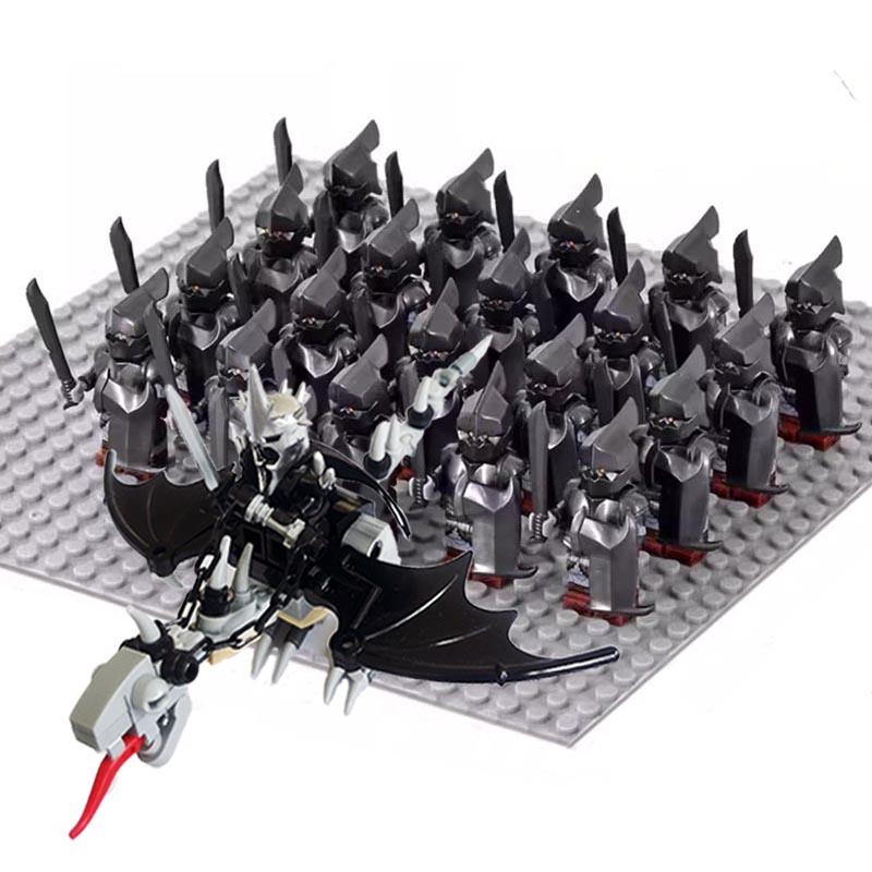 Moc Uruk-hai Strong Orc Army Soldiers with Witch King leader Mini Figure Building Block Set Toys for Children as Birthday gifts