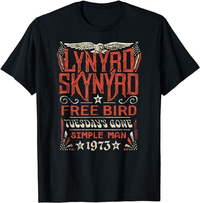 Lynyrd Skynyrd Free Bird Tuesdays Gone Simple Man Songs T-shirt S
