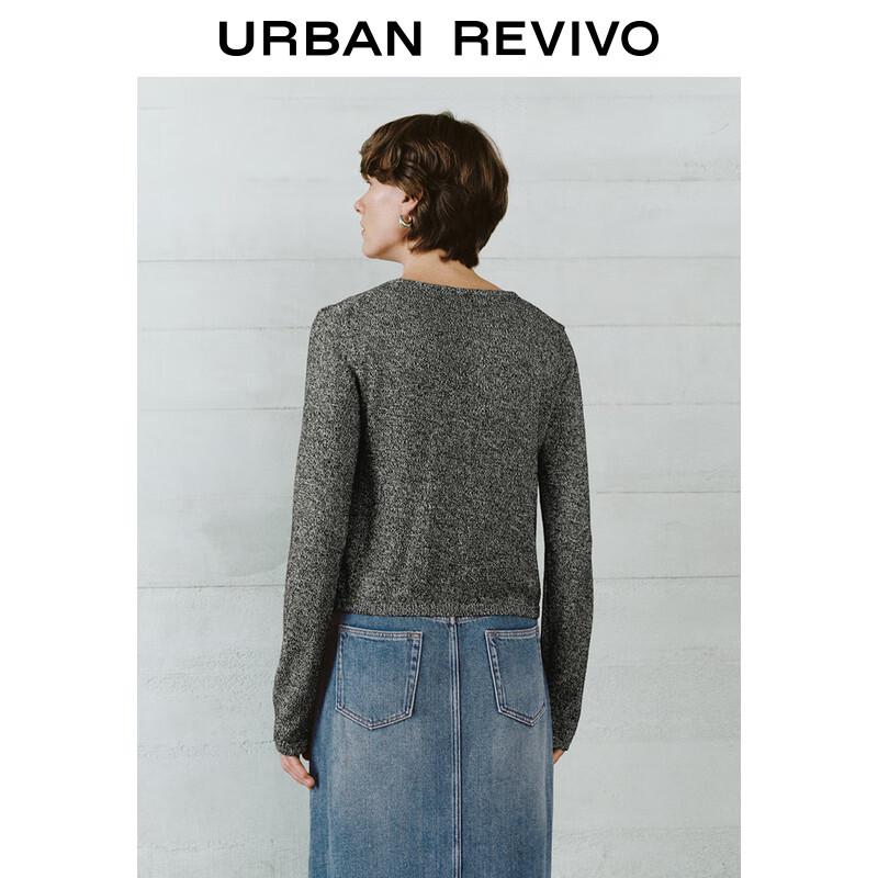 UR Damen Vintage Strukturierte Strickjacke mit Bindeband vorne