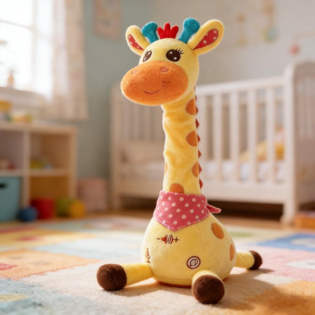 Plush Giraffe Toy With Volume Control And Dancing Motion Gift For Kids