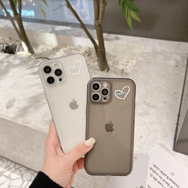 Simple Couple IPhone16 Apple Mobile Phone Shell 16Pro Max Transparent 13 Suitable for 8plus Side XS Soft Shell