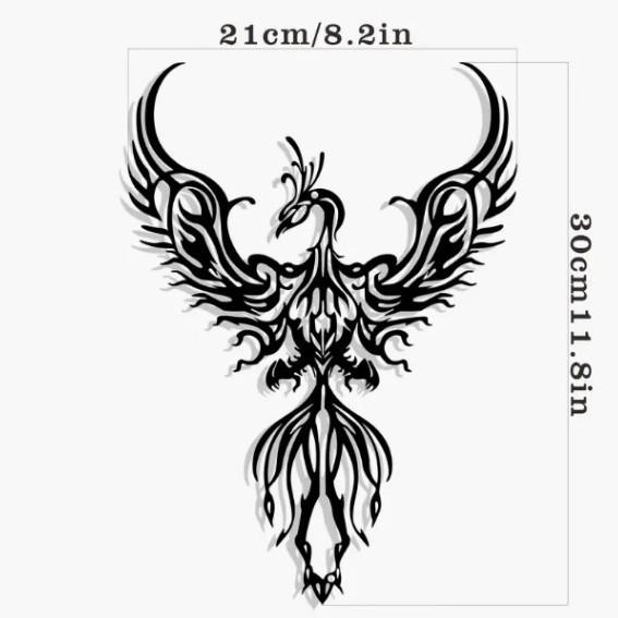 Iron Art Phoenix Silhouette Metal Wall Decor 21x30 cm