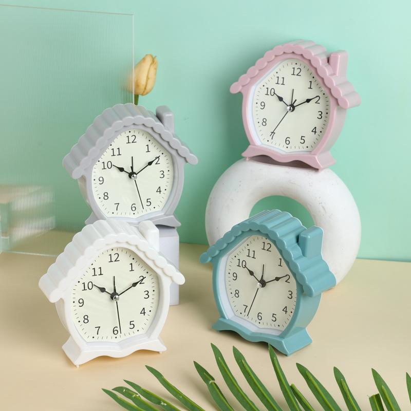 Candy Color Creative Cabin Alarm Clock Children's Bedside Clock Student Gifts