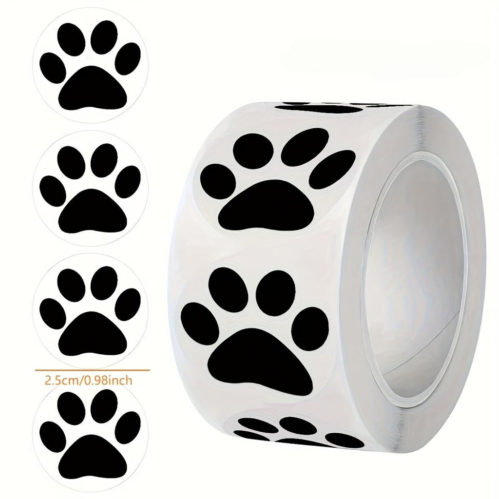 1roll/500pcs Transparent Dog and Cat Paw Stickers DIY Decorative Sticker Mailing Baking and Gift Decoration Dog Cat Paw Stickers
