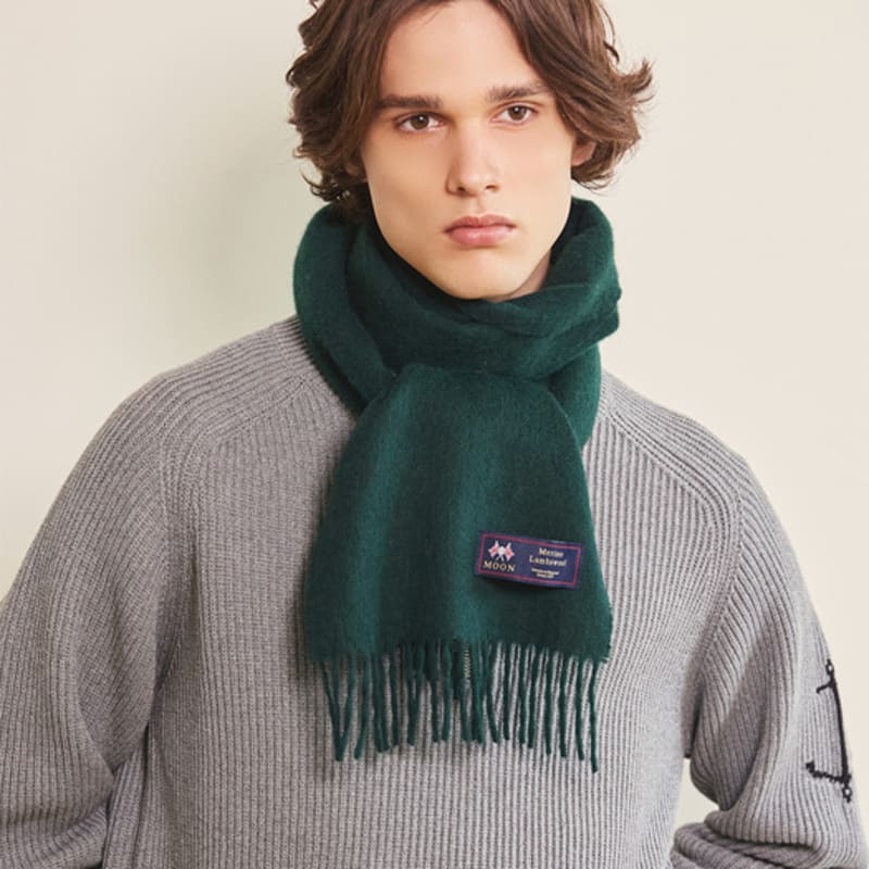 ABRAHAM MOON Merinowolle Schal 25cm - Königliches Grün