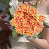 12Pcs Artificial Rose Flower with Single Stem 36cm Silk Material Fake Roses Used To Decorate The Bridal Bouquet Wedding Center Decorations Flower Wall