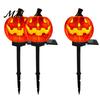Rust Proof Metal Ground Insert Lights Solar Halloween Pumpkin Light, Waterproof Garden LED Outdoor Easy Install Soil Stakes Lamp with Stake
