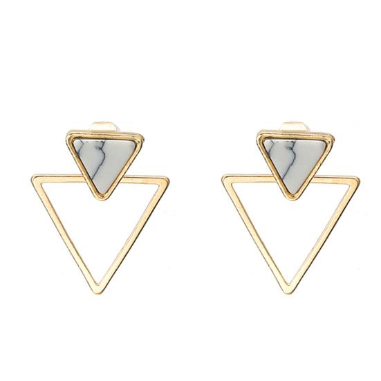 

Простые женские двойные треугольные полые кулонные куртки, серьги-гвоздики, ювелирные изделия