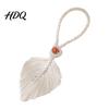 Rental Friendly Curtain Accessory Braided Leaf Tieback Boho Cotton Rope Holder Fringe