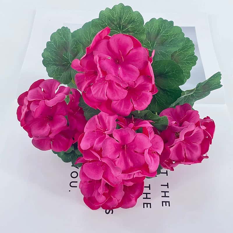 

2/3pc Realistic Silk Artificial Geranium Faux Flower for Table Centerpiece Home Kitchen Garden Balcony Wedding Party hotel Decor 2PCS