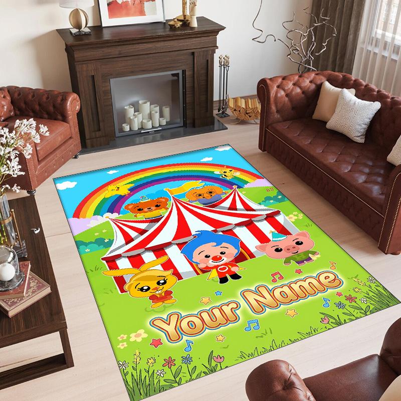Personalized Crystal Velvet Carpet Custom Name Text,El Payaso Plim Plim Anti Slip Area Rug For Home Decoration