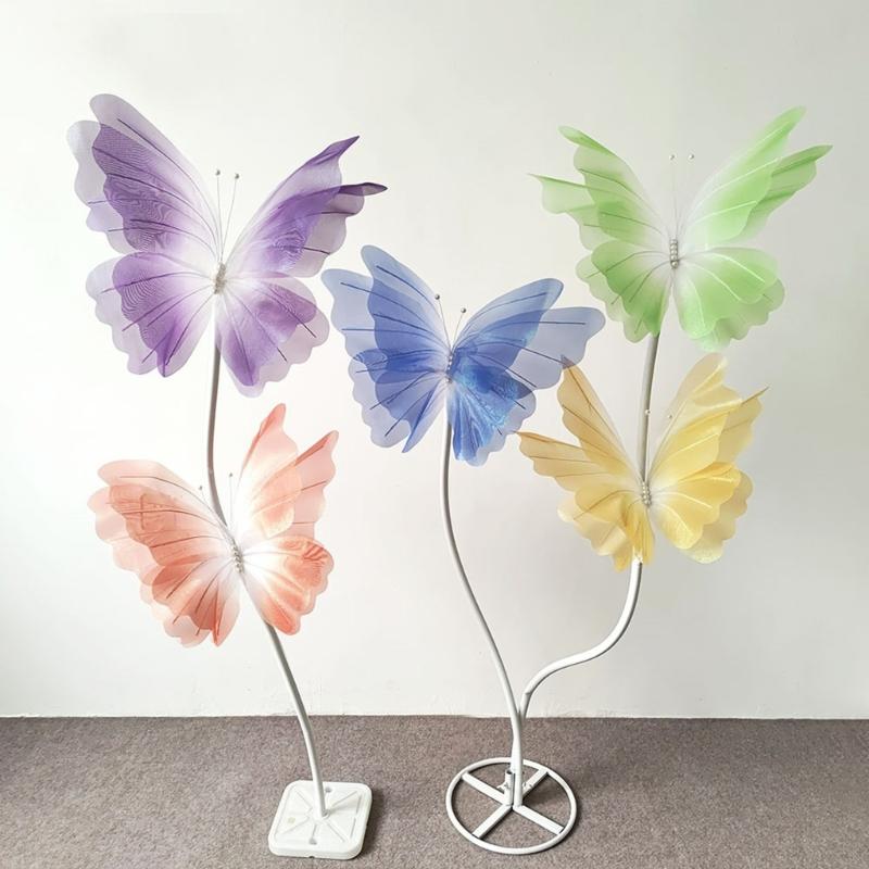 Large Handmade Gauze Butterfly Artificial Butterfly Ornament for Living Room Wall Window Garden Wedding Decoration