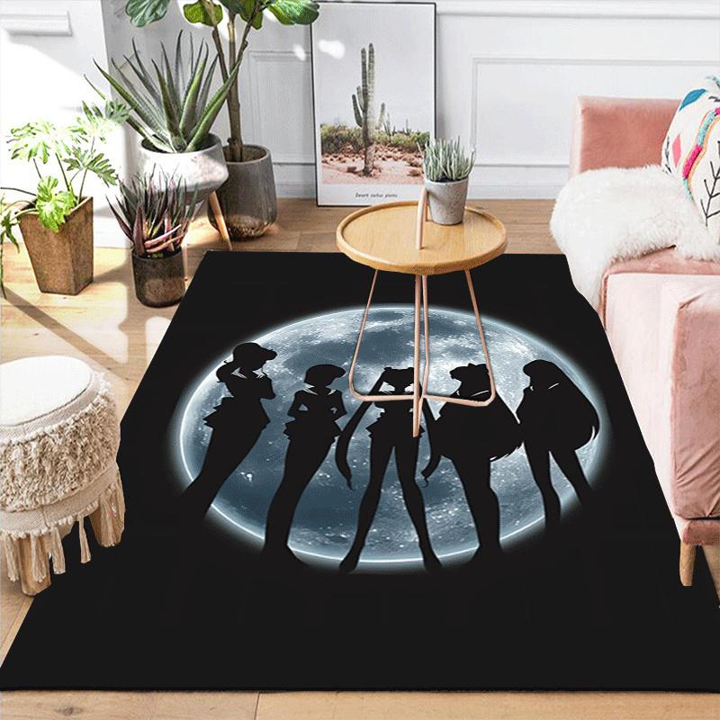 1pc Sailor Moon Pattern Area Rug, Anti Slip Non Shedding Stain Resistant Carpet
