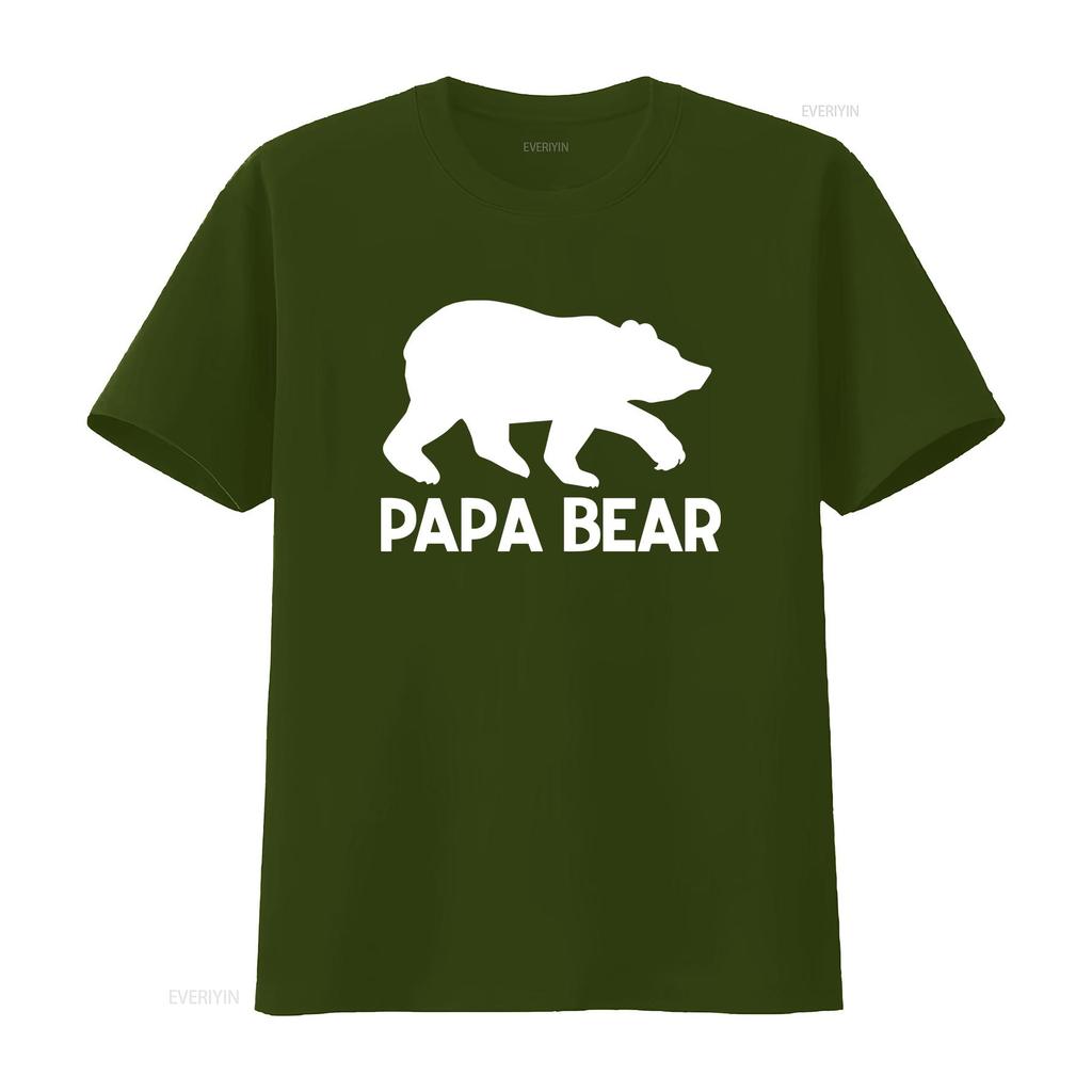 Mens Papa Bear T Shirt Funny Dad Grandpa Fathers Day to Be Cotton Item 1923 vintage Washed Soft streetwear graphic Stretched