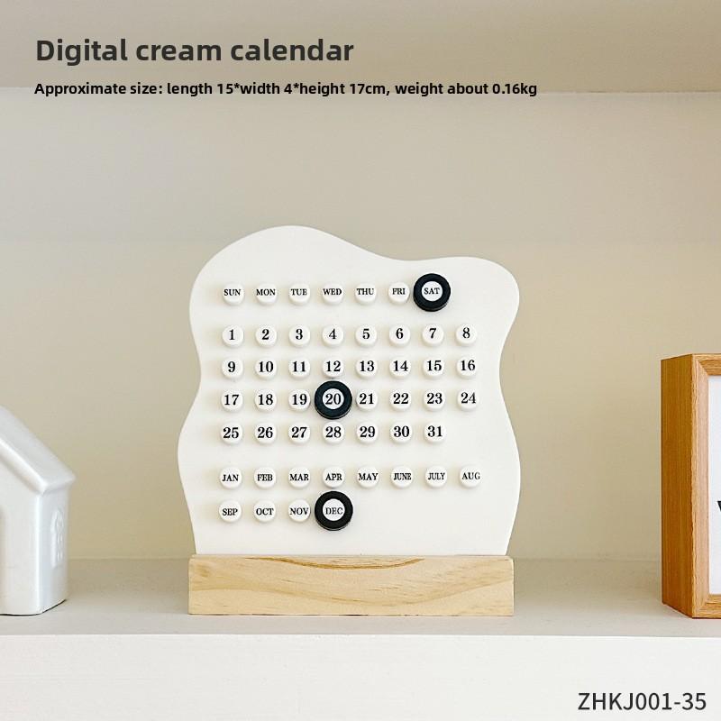 

New Internet Celebrity Ring Calendar Perpetual Calendar Handmade DIY Ring Calendar Creative Personality Office Desktop Ornaments 1PCS кремовый