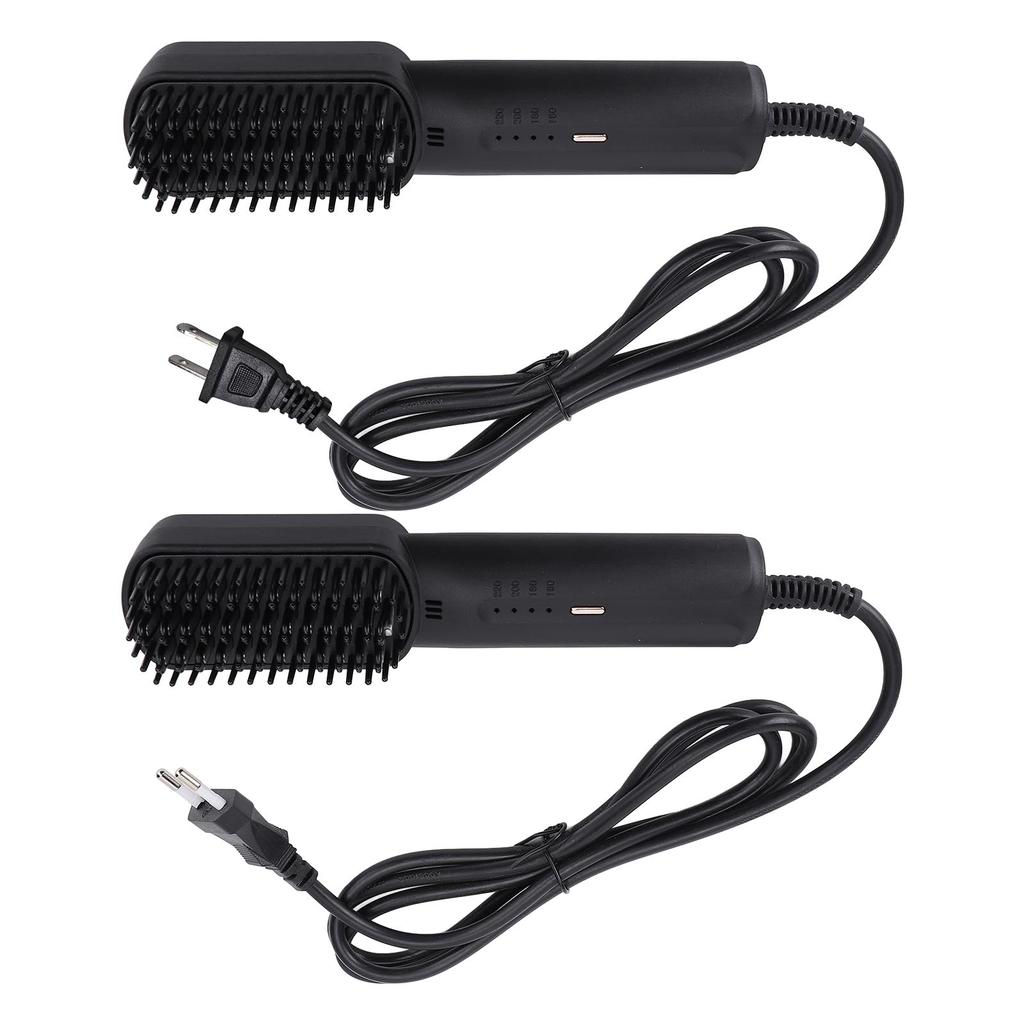 Hair Straightener Comb Hair Straightening Curling Brush Small and Exquisite Comb for Travel Black