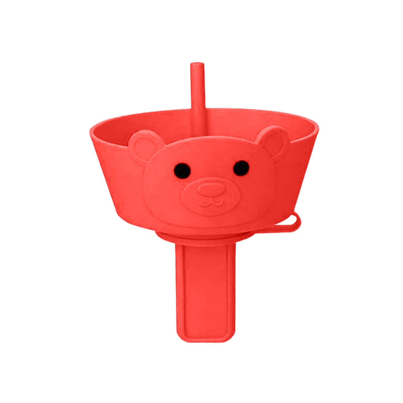 Silicone Ice Cream Holder Two in One Popsicle Stand Bear Shape Design Reusable Drip Catcher for Frozen Treats Kids Adults красный