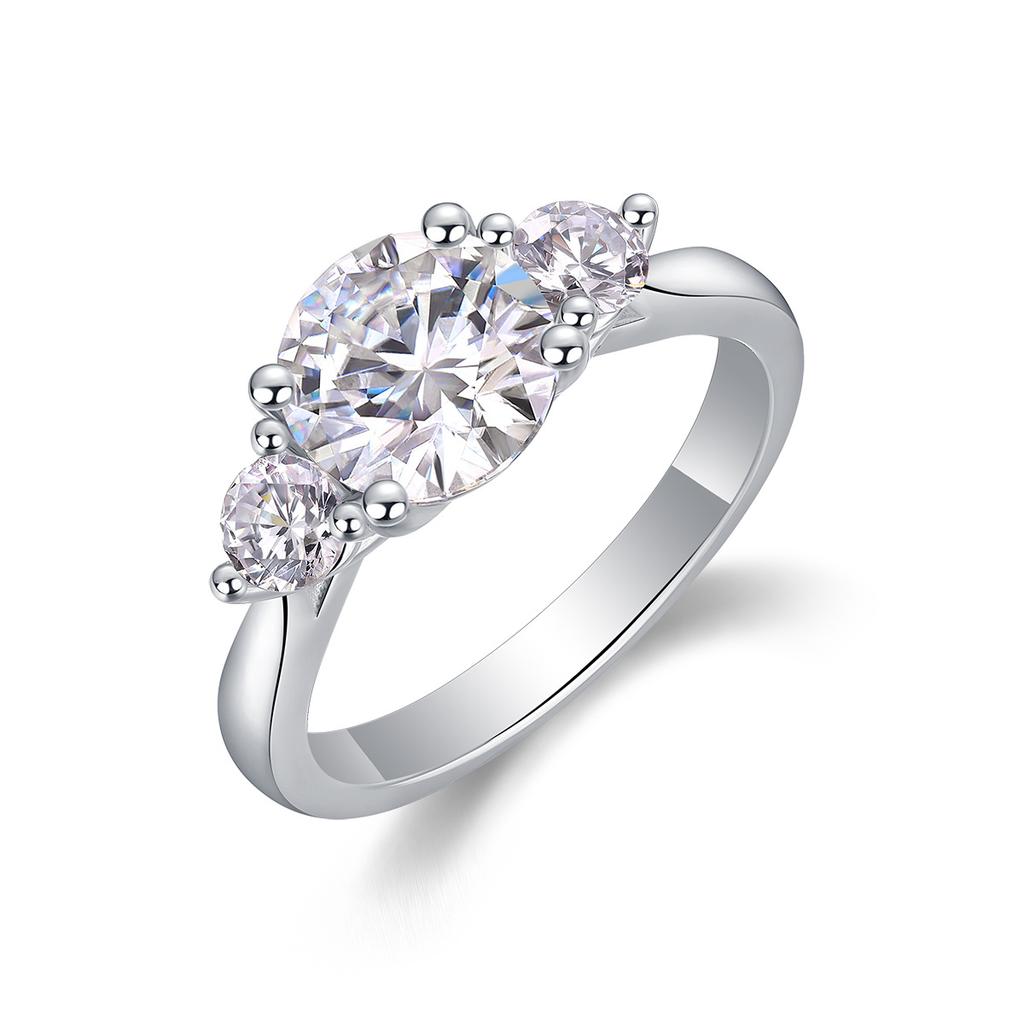 S925 Silver Ring 2 Carat Moissanite With Closed Ring