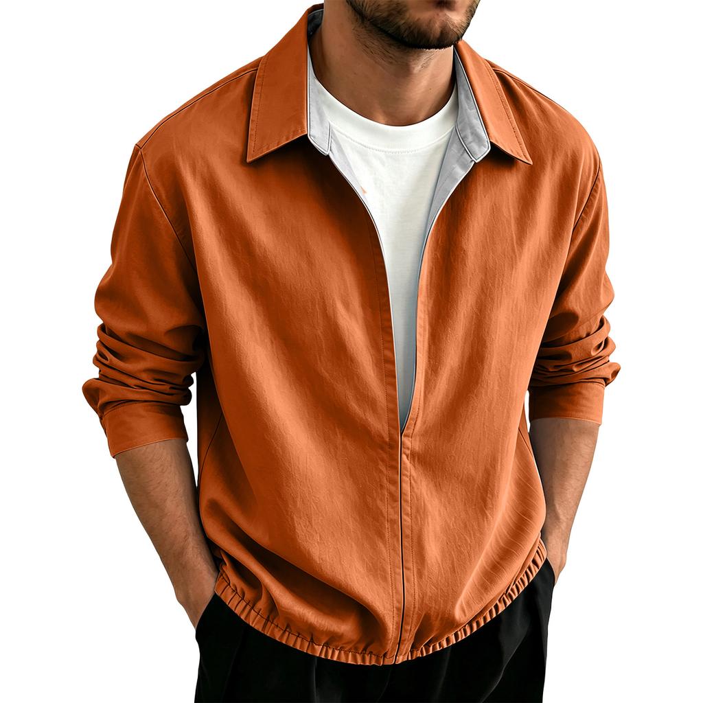 Men's Long Sleeve Pullover Shirt for Spring and Fall Casual Wear