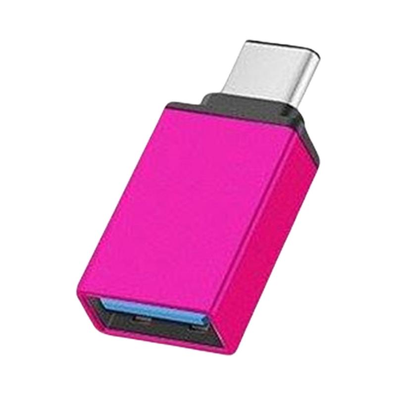 

Aluminum USB C To USB 3.0 Converter Synchronization And Charge PC Laptop Phones Via USB Port To Computer for Smartphones рожевий червоний колір