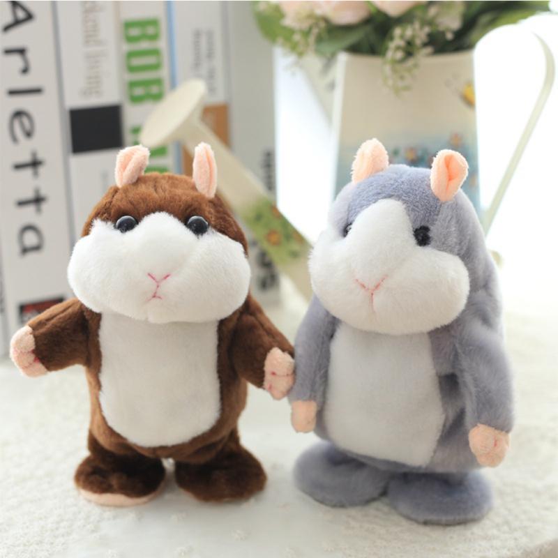 Lovely Talking Plush Hamster Toy, Can Change Voice, Record Sounds, Nod Head or Walk, Early Education