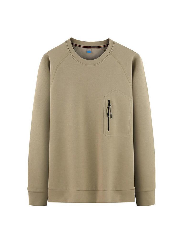 Men's 2026 YN Crew Neck Sweatshirt - Long Sleeve Casual Plus Velvet Jacket for Spring and Autumn 