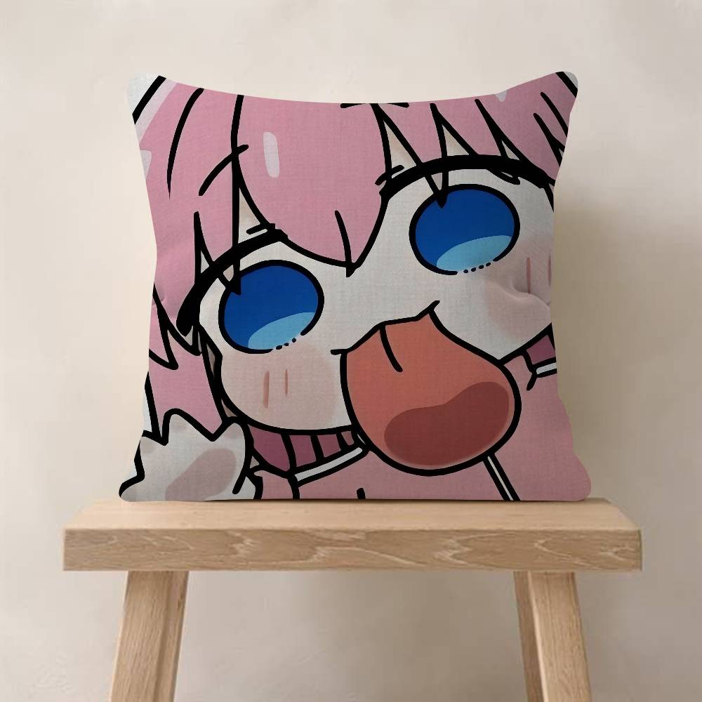 Cute Bocchi The Rock Office Cushion Pillowcase Car Cushion Cover45X45Cm Lumbar Pillowcase Sofa Pillowcover