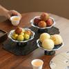 Blue and White Porcelain High Foot Dessert Plate Creative Ceramic Fruit Tray for Tea Room Dry Nuts Snacks Serving Tray