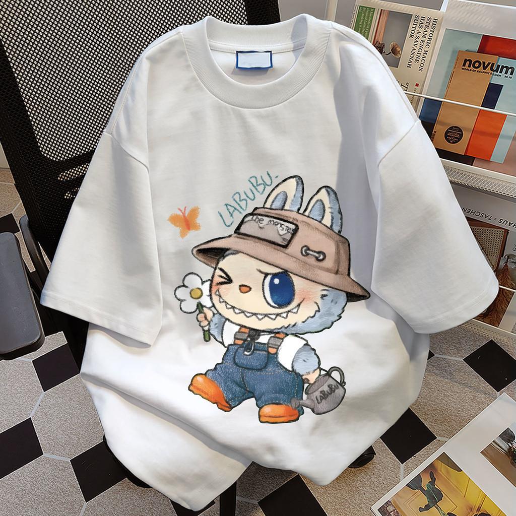 

LABUBU printed T-shirt unisex cute and comfortable cartoon summer casual top S