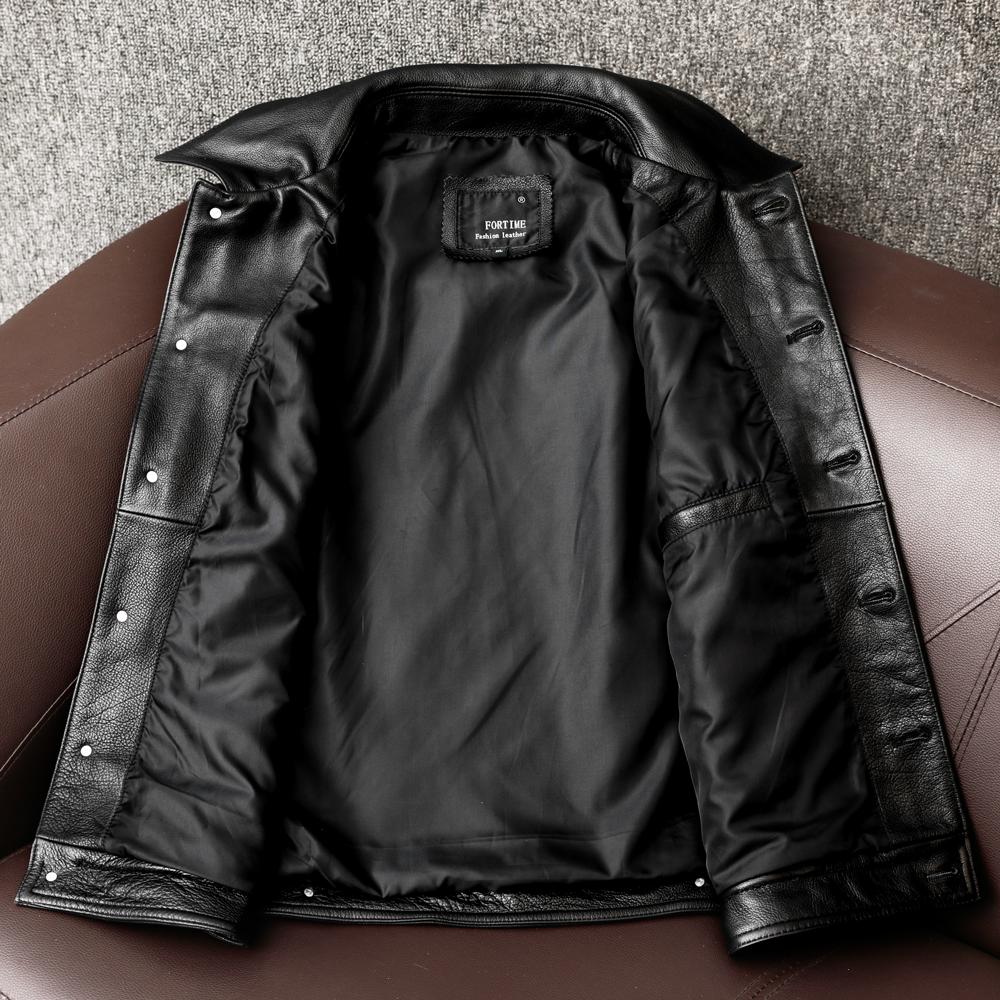 Mens Genuine Leather Vest Top Grain Cowhide Workwear Waistcoat Fall Fashion Jacket