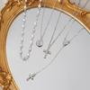 4Pcs/Set Chain Necklace for Women Mini Jesus Cross Pendant Clavicle Jewelry Accessories