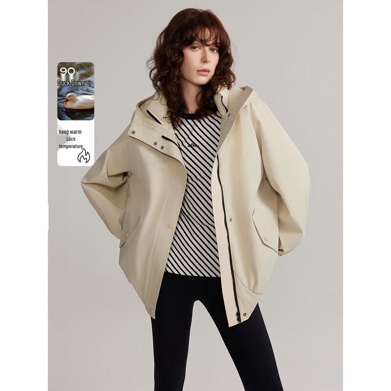 ELLE Women s Workwear Hooded Down Parka L