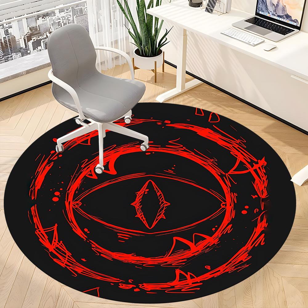 1pc Eye Symbol Office Round Area Rug, Indoor Mat Suitable ForOffice, Under Office Chairs Bedroom Living Room Home Decor, Room Deco U38